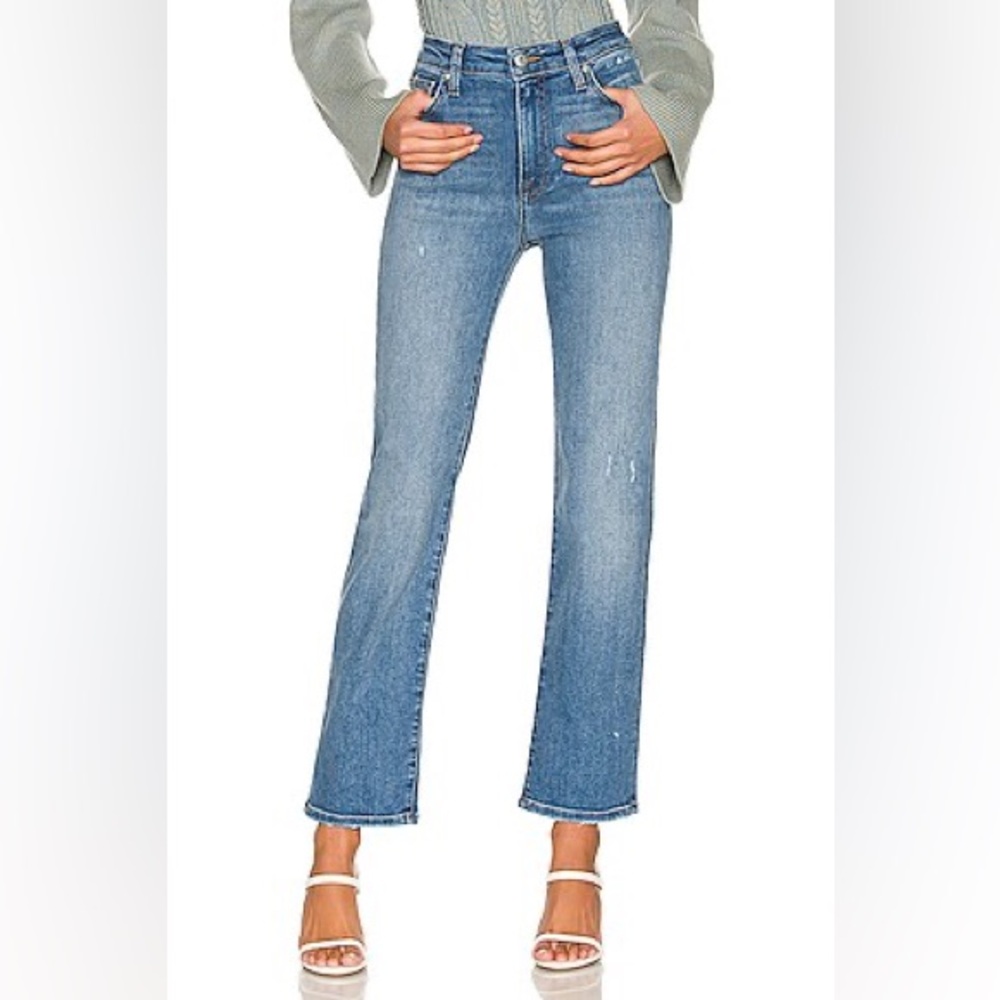 Jonathan Simkhai Standard River Blue Bootcut High Rise Distressed Jeans EUC 26